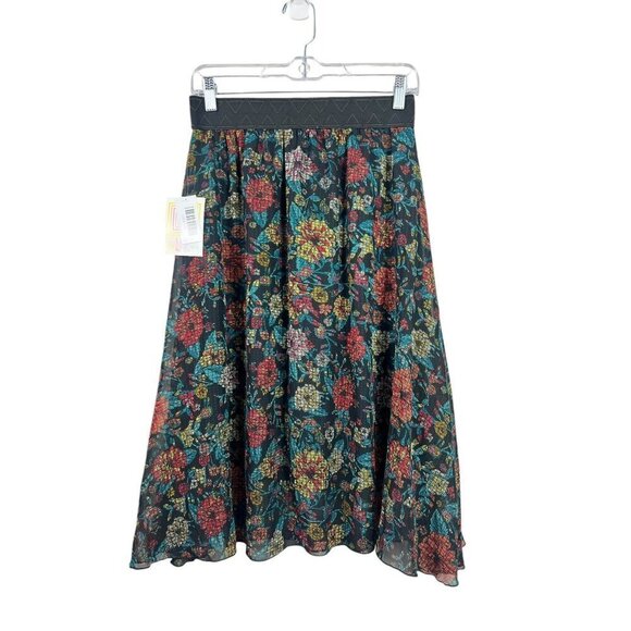 LuLaRoe Dresses & Skirts - LuLaRoe Lola Women's Black Floral Shear Skirt